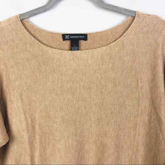 INTERNATIONAL CONCEPTS | Tan Wool Blend Sweater Women’s Size Large - Picture 6 of 10